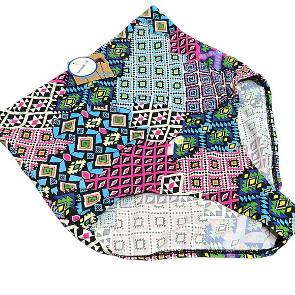 Swimsuits For All Swim Sexy Bikini Bottom Womens 16 Multicolor Geometric Boho - Picture 2 of 11